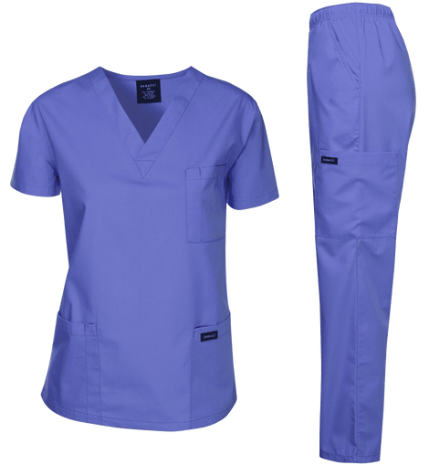 Dagacci Medical Uniform Womens Medical Scrub Set Top and Pant